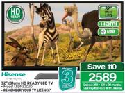 Hisense 32" HD Ready LED TV LEDN32D20