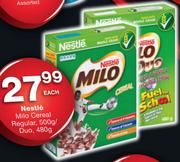 Nestle Milo Cereal Regular, 500G/Duo, 480G-Each