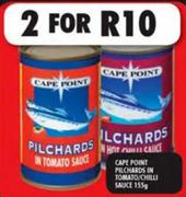 Cape Point Pilchards In Tomato/Chilli Sauce-2x155G