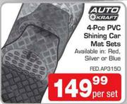 Auto Kraft 4-Pce PVC Shining Car Mat Sets-Per Set