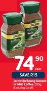 Jacobs Kronung Instant Or Mild Coffee-200G Each