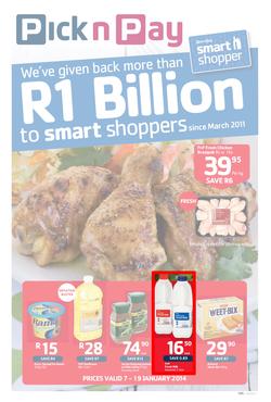 Pick N Pay Western Cape : One Billion Rand (7 Jan - 19 Jan 2014), page 1