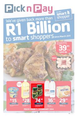 Pick N Pay Western Cape : One Billion Rand (7 Jan - 19 Jan 2014), page 1