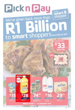 Pick N Pay KZN : One Billion Rand (7 Jan - 19 Jan 2014), page 1