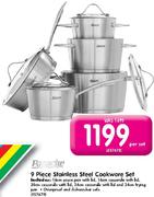 Panache 9 Piece Stainless Steel Cookware Set-Per Set