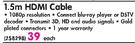 Ultra Link 1.5m HDMI Cable