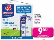 Clover UHT Milk(All Variants)-6x1L No Vat