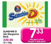 Sunshine D Lite Margarine Brick-30x500G