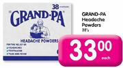 Grand-PA Headache Powders-38's
