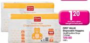 First Value Disposable Nappies(Small/Medium/Large/X-Large)-100's