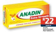 Anadin Extra Strength Pain Tablets-30s