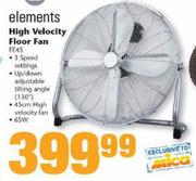 Elements High Velocity Floor Fan FE45