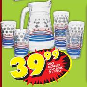 Speck Decorated Glass Drink Set 7 Piece