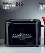  Platinum 2 Slice Black Toaster