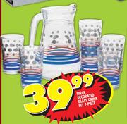 Speck Decorated-Glass Drink Set-7-Piece