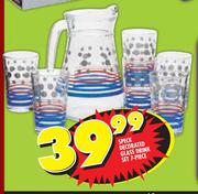Speck Decorated Glass Drink Set-7-Piece