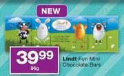 Lindt Fun Mini Chocolate Bars-96gm