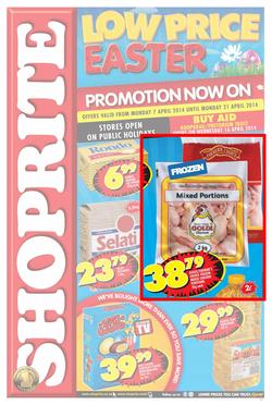 Shoprite Gauteng : Easter (7 Apr - 21 Apr 2014), page 1