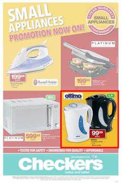 Checkers Eastern Cape : Small Appliances (21 Apr - 4 May 2014), page 1