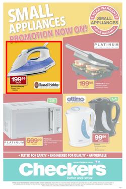 Checkers Eastern Cape : Small Appliances (21 Apr - 4 May 2014), page 1