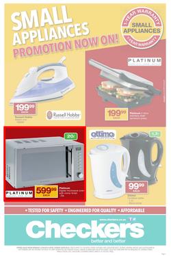 Checkers Eastern Cape : Small Appliances (21 Apr - 4 May 2014), page 1