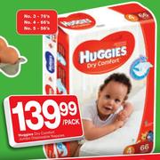 Huggies Dry Comfort Jumbo Disposable Nappies No.3-76's/No.4-66's/No.5-56's-Per Pack
