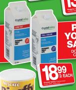 Crystal Valley Pasteurised Fresh Milk-2Ltr Each