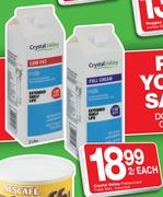 Crystal Valley Pasteurised Fresh Milk Assorted- 2L