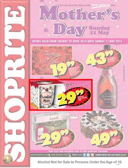 Shoprite Gauteng : Mother's Day (29 Apr - 11 May 2014), page 1