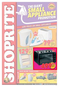Shoprite Eastern Cape : Small Appliance (26 May - 8 Jun 2014), page 1