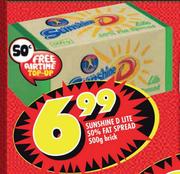 Sunshine D Lite 50% Fat Spread Brick- 500g