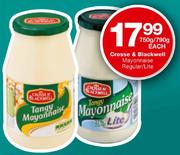 Crosse &-Blackwell Mayonnaise Regular/Lite-750g/790g Each
