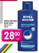 Nivea For Men Body Lotion (All Variants)-400ml Each