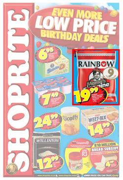 Shoprite Western Cape : Even More Low Price Birthday Deals (7 Aug - 18 Aug 2013), page 1