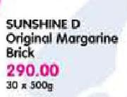 Sunshine D Original Margarine Brick-30x500Gm
