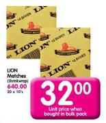Lion Matches(Shrinkwrap)-10's