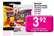Beacon Mini Pre-Packs(Exclding Energade Enerjellies)-75gm Each