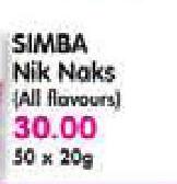 Simba Nik Naks(All Flavours)-50x20gm