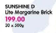 Sunshine D Line Margarine Brick-30x500gm