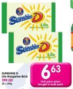 Sunshine D Line Margarine Brick-500gm Each