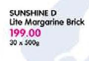 Sunshine D Lite Margarine Brick-30x500gm
