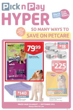Pick N Pay Hyper : So Many Ways To Save on Petcare (20 Aug - 1 Sep 2013), page 1