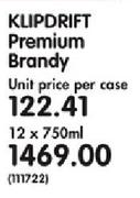 Klipdrift Premium Brandy-12 x 750ml