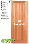 Hardwood Frame & Ledge Door (KYD1-OB)-813mm x 2032mm x 40mm