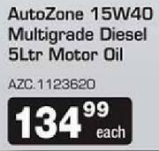 Auto Zone 15W40 Multigrade Diesel 5L Motor Oil (AZC.1123620)-Each