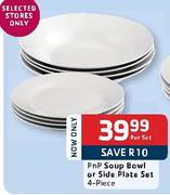 PnP Soup Bowl or Side Plate Set-4 Piece Per Set