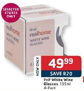 PnP White Wine Glasses-195ml-4 Pack
