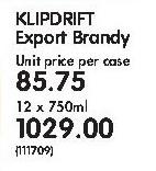 Klipdrift Export Brandy-12x750ml