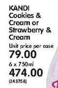 Kandi Cookies & Cream Or Strawberry & Cream-6x750ml Each