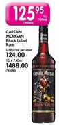 Captain Morgan Black Label Rum-750ml